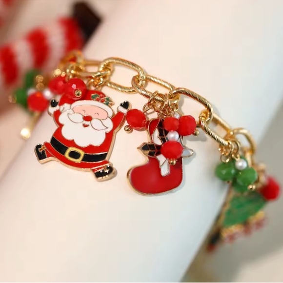 Jingle Bells & Santa Charms Christmas Bracelet - Picture 3 of 6
